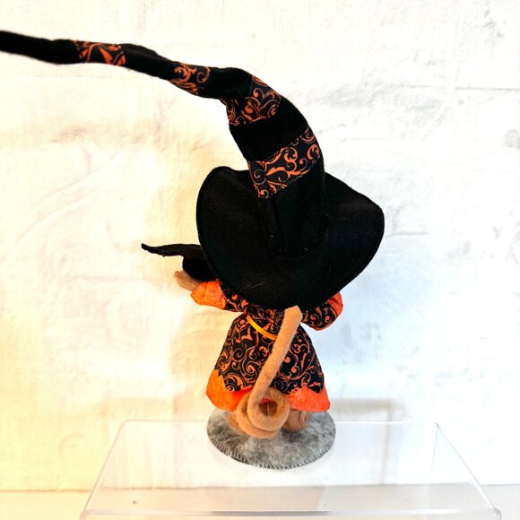 Annalee Mouse Doll 6" Halloween 2017 Swirl Witch with Bat - Picture 7 of 11